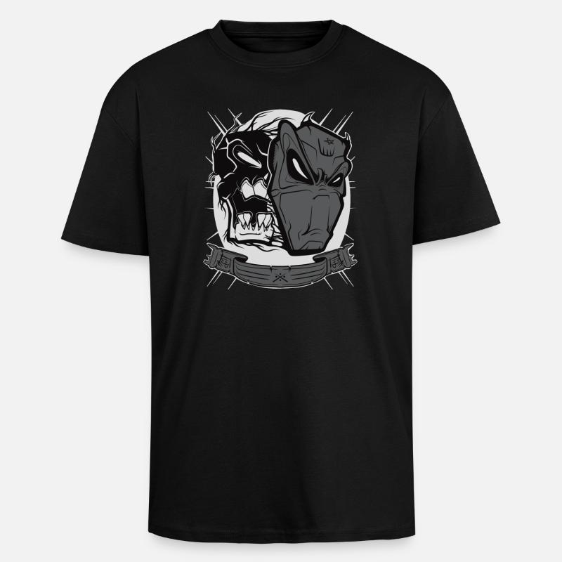 Devil mask - Unisex Oversized Heavyweight T-shirt - black