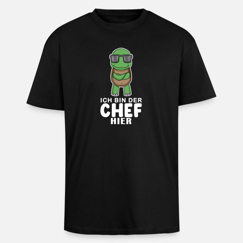 Cool Schildkröte Chef - Oversized Heavyweight Unisex T-Shirt - Schwarz