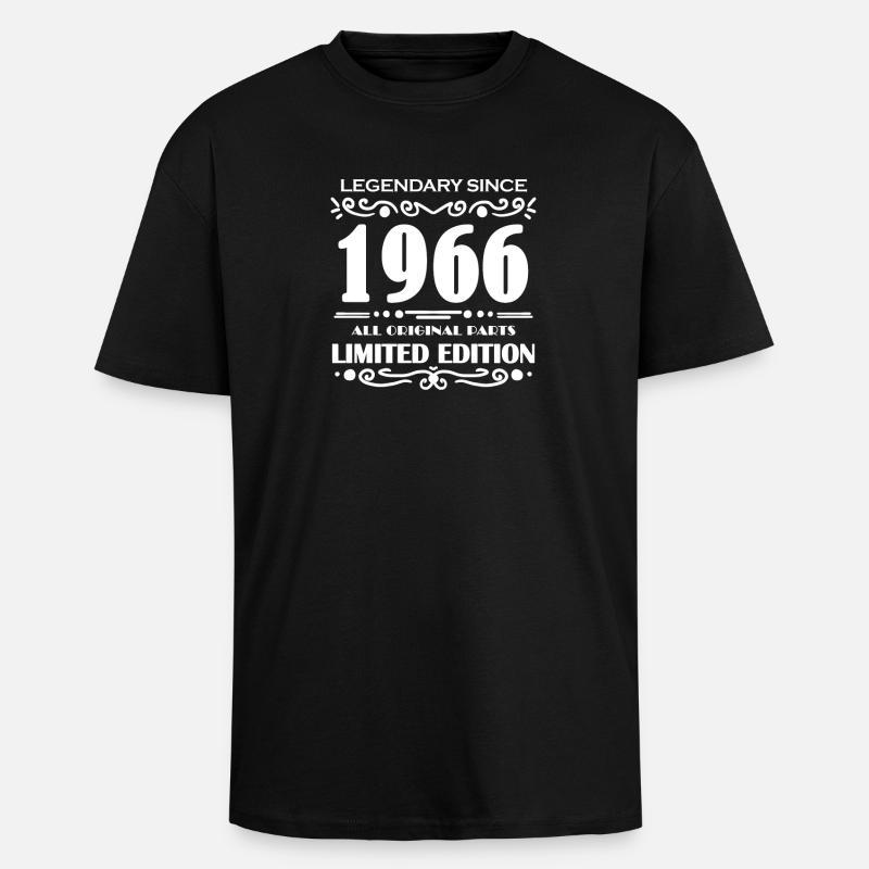 1966 - Born 1966 - Unisex Oversized Heavyweight T-shirt - black