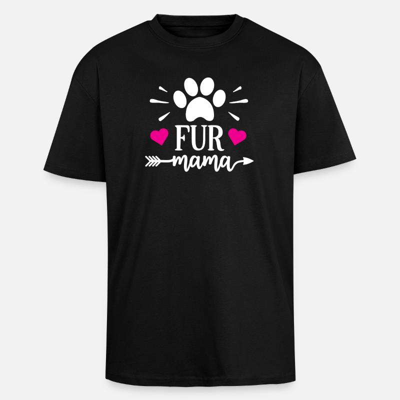Maman à fourrure - T-shirt unisexe oversize épais - noir
