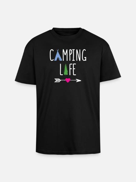 Camping Life - Unisex Oversized Heavyweight T-shirt - black