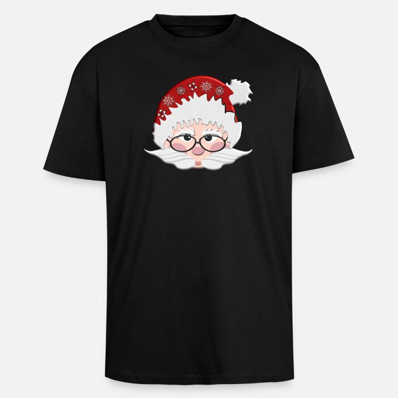Stilvoller Santa mit Brille - Oversized Heavyweight Unisex T-Shirt - Schwarz