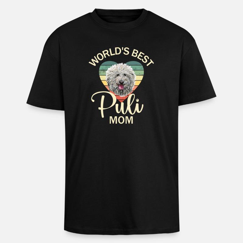 Puli Hund - Oversized Heavyweight Unisex T-Shirt - Schwarz