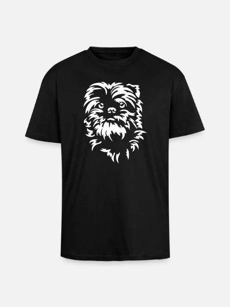 Affenpinscher head "Black Edition" - Unisex Oversized Heavyweight T-shirt - black