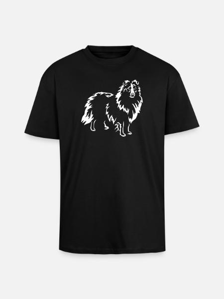 Sheltie "Black Edition" - Unisex Oversized Heavyweight T-shirt - black