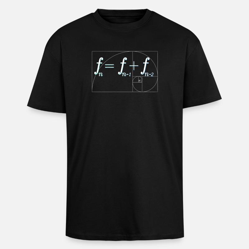 Séquence de Fibonacci - T-shirt unisexe oversize épais - noir
