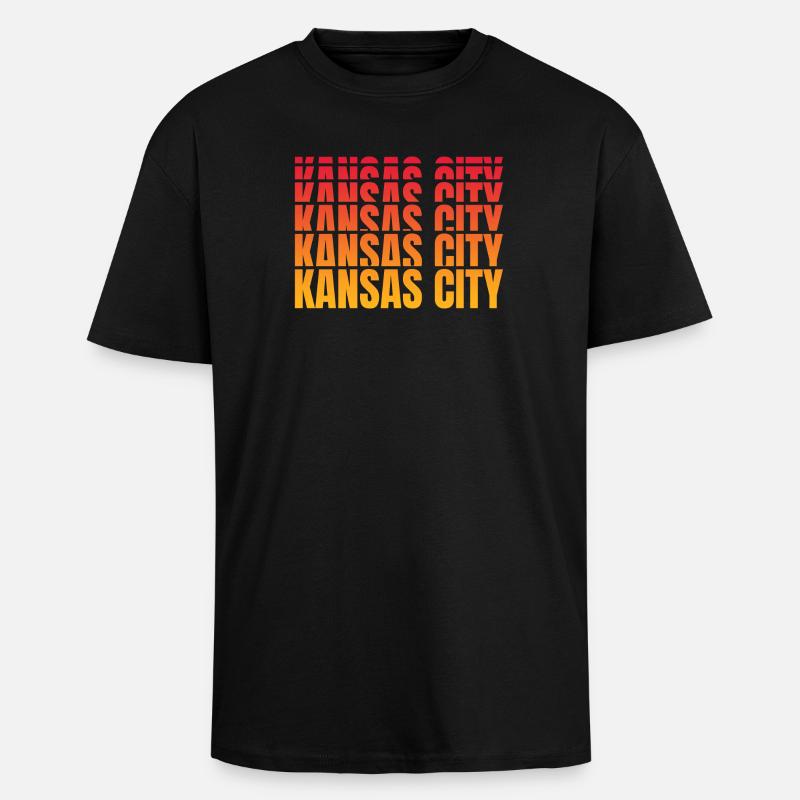 Séquence de gradient de Kansas City - T-shirt unisexe oversize épais - noir