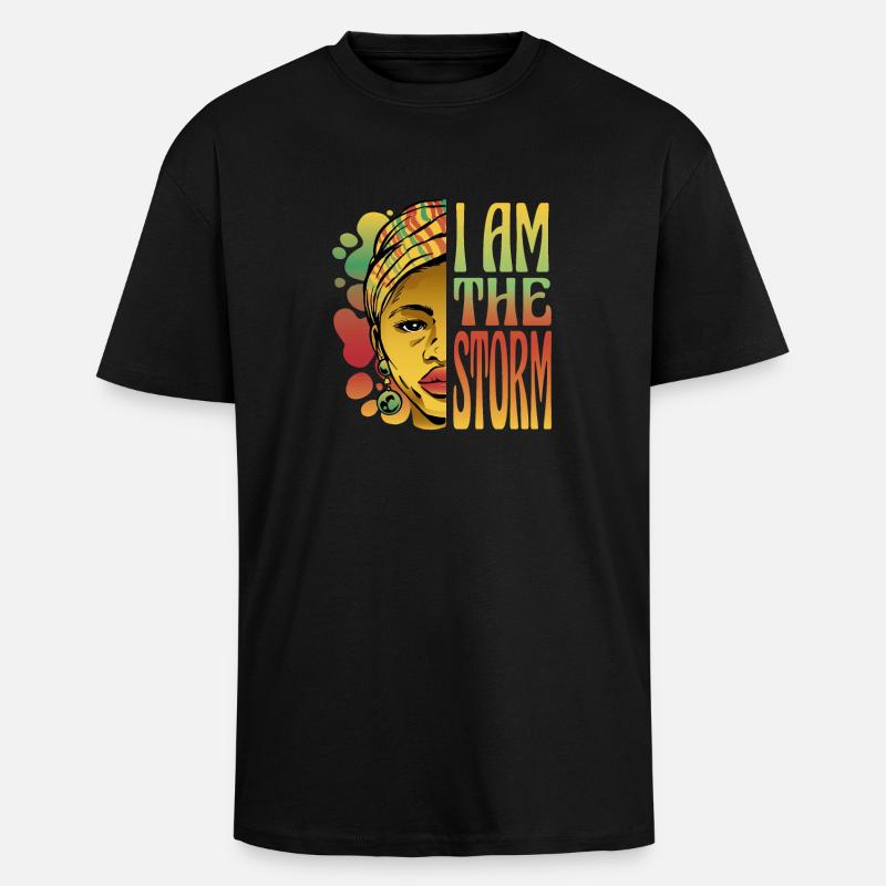 Ich bin der Sturm - Oversized Heavyweight Unisex T-Shirt - Schwarz