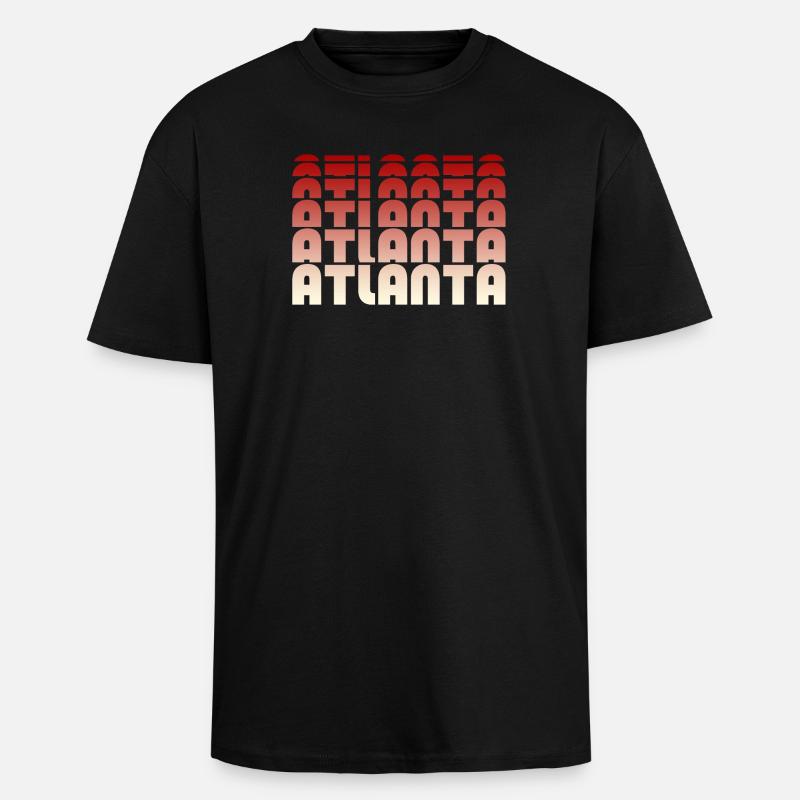 Motif de gradient d’Atlanta - T-shirt unisexe oversize épais - noir