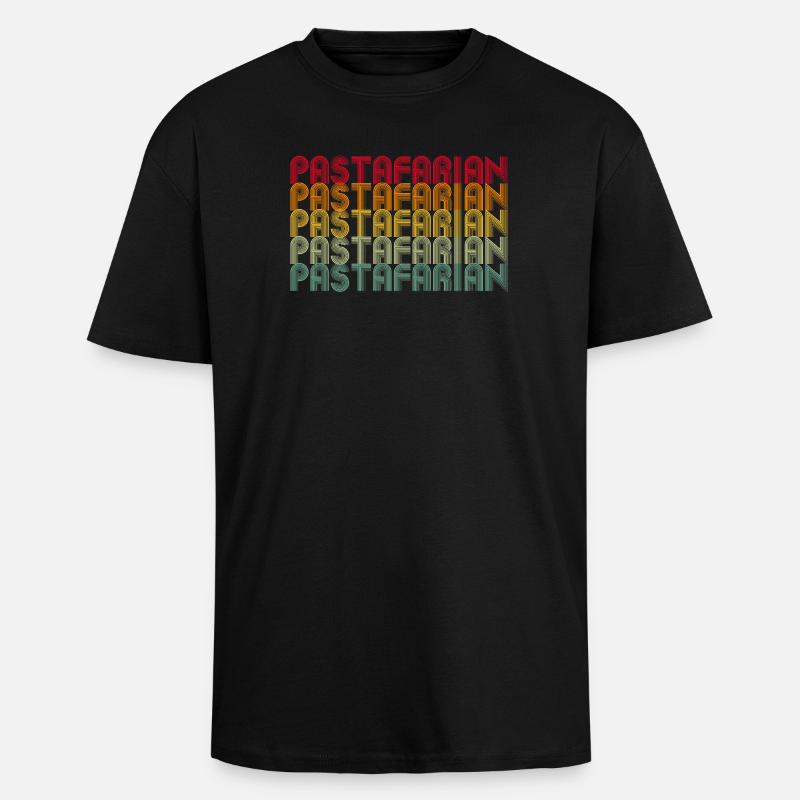 Rainbow Font Stack Pattern - Unisex Oversized Heavyweight T-shirt - black