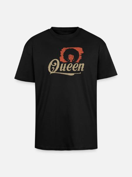 Queen Afro Silhouette - Unisex Oversized Heavyweight T-shirt - black