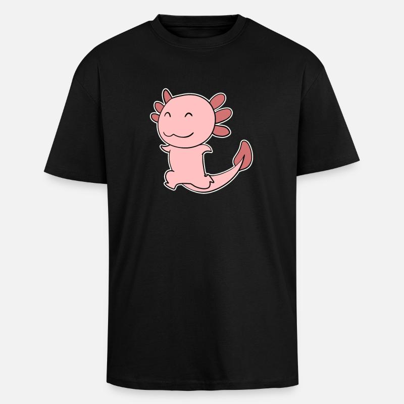 Motif Axolotl - T-shirt unisexe oversize épais - noir