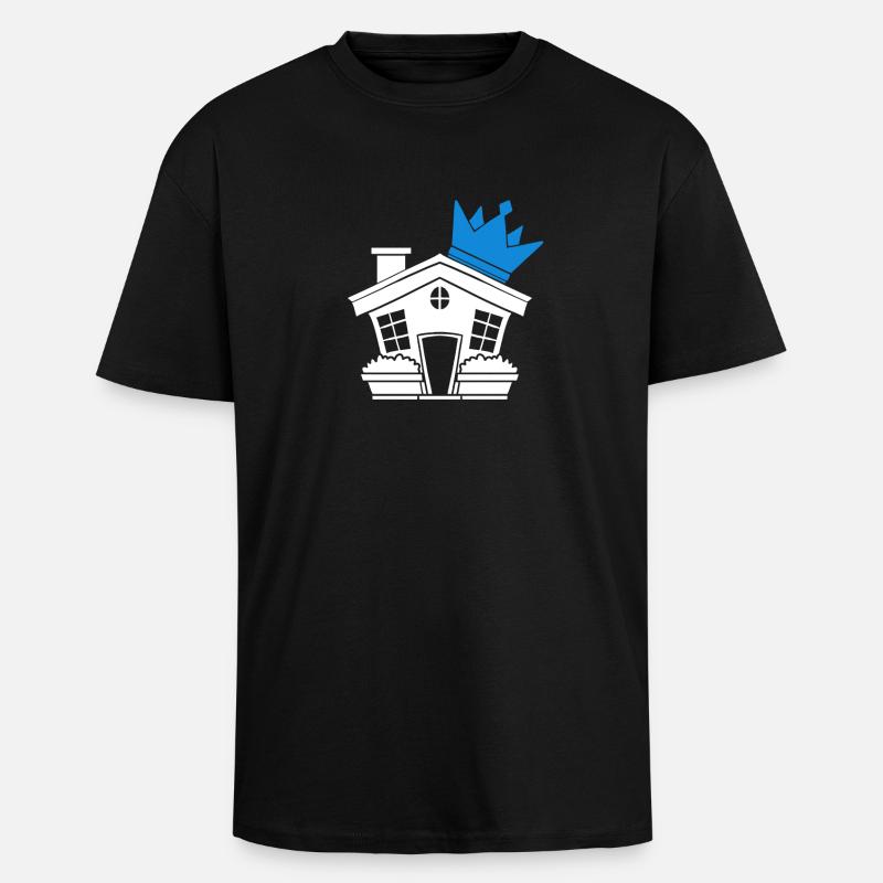 Toit de la maison - T-shirt unisexe oversize épais - noir