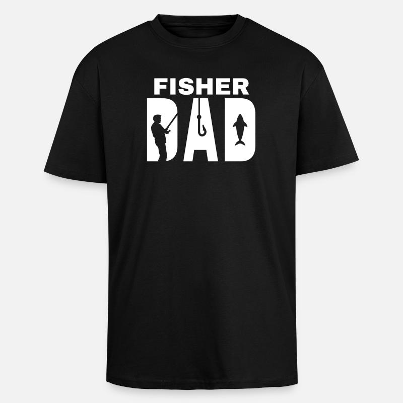 pêche, pêcheur, fan de pêche - T-shirt unisexe oversize épais - noir
