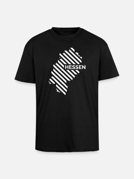 Hessen Map - Unisex Oversized Heavyweight T-shirt - black