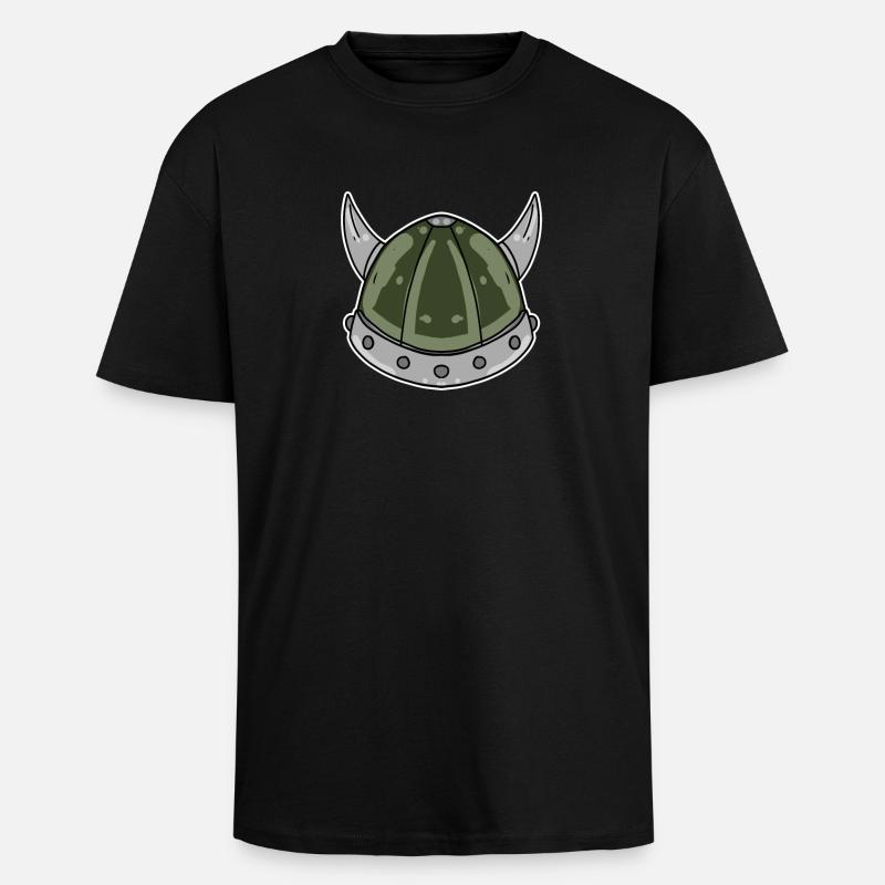 Wikinger Helm - Oversized Heavyweight Unisex T-Shirt - Schwarz