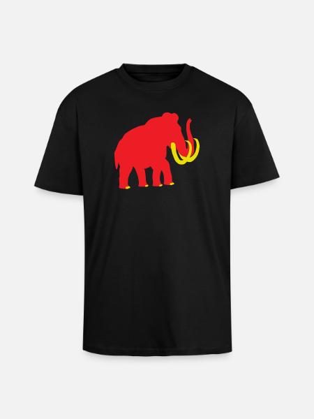 Woolly Mammoth red yellow - Unisex Oversized Heavyweight T-shirt - black