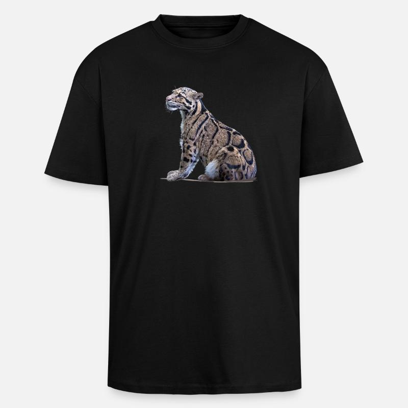 Panthère nébuleuse - T-shirt unisexe oversize épais - noir