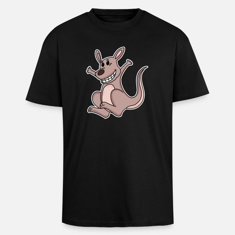 Kangaroo - Unisex Oversized Heavyweight T-shirt - black