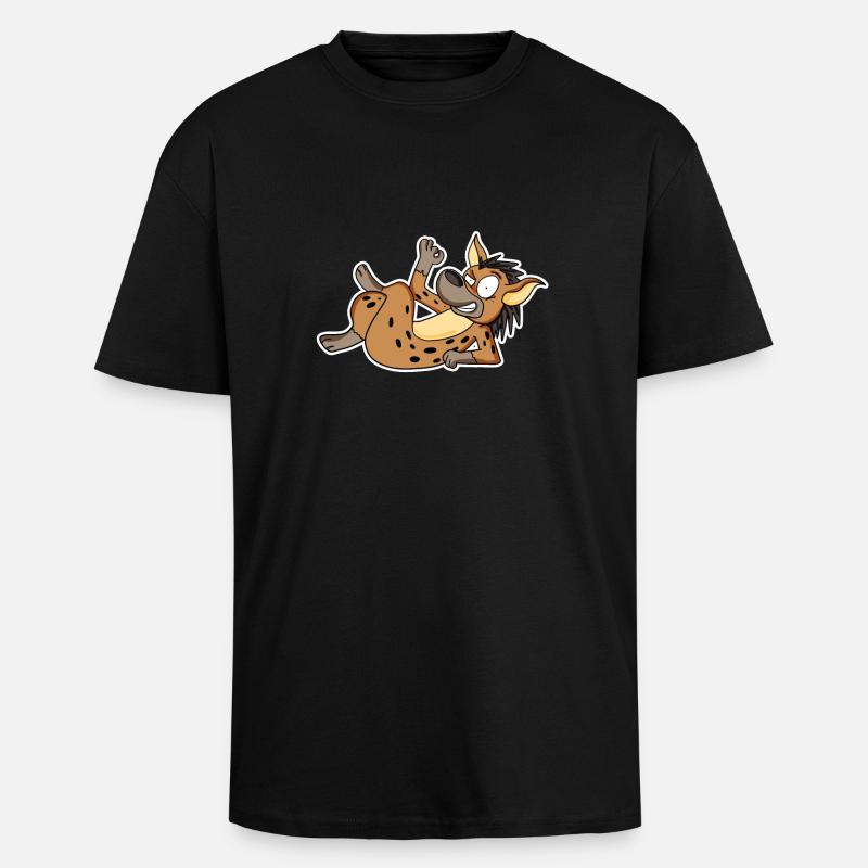 Hyäne - Oversized Heavyweight Unisex T-Shirt - Schwarz
