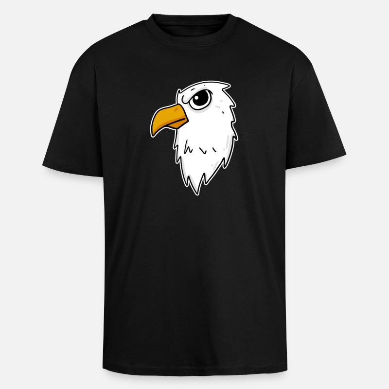 Eagle Head - Unisex Oversized Heavyweight T-shirt - black
