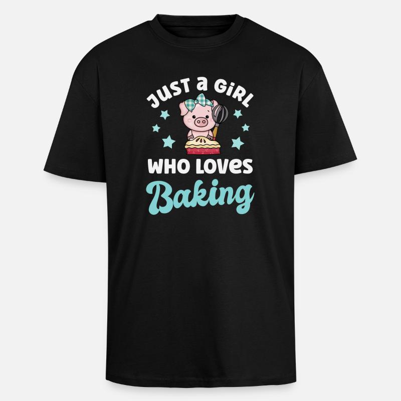 Baking Baker - Unisex Oversized Heavyweight T-shirt - black