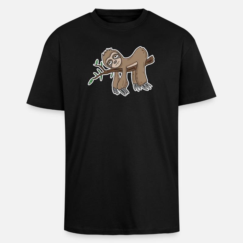 Sloth - Unisex Oversized Heavyweight T-shirt - black
