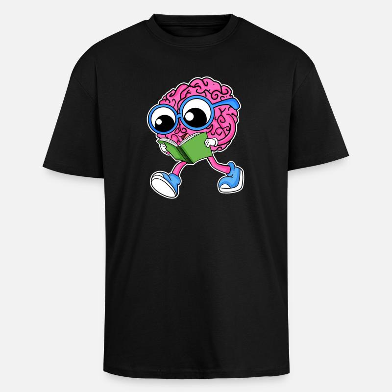 Brain reading - Unisex Oversized Heavyweight T-shirt - black