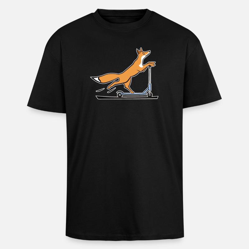 Fuchs - Oversized Heavyweight Unisex T-Shirt - Schwarz