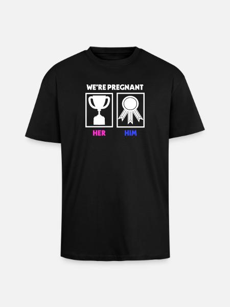 Parent Pregnancy Statement Pregnant - Unisex Oversized Heavyweight T-shirt - black