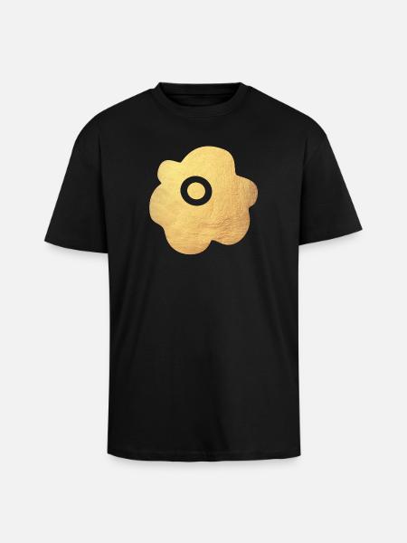 Yoga Blomst Blomst Guld Symbol Blossom Abstrakt Fan - Unisex oversized heavyweight t-shirt - sort