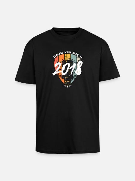 2018 Birthday Guitar Guitarist - Unisex Oversized Heavyweight T-shirt - black
