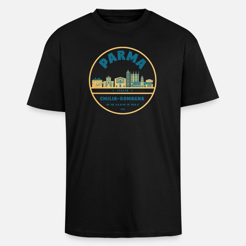 Emilia Romagna Stadtlandschaft - Oversized Heavyweight Unisex T-Shirt - Schwarz