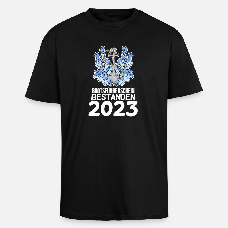 Bootsführerschein 2023 Motorboot Geschenk - Oversized Heavyweight Unisex T-Shirt - Schwarz