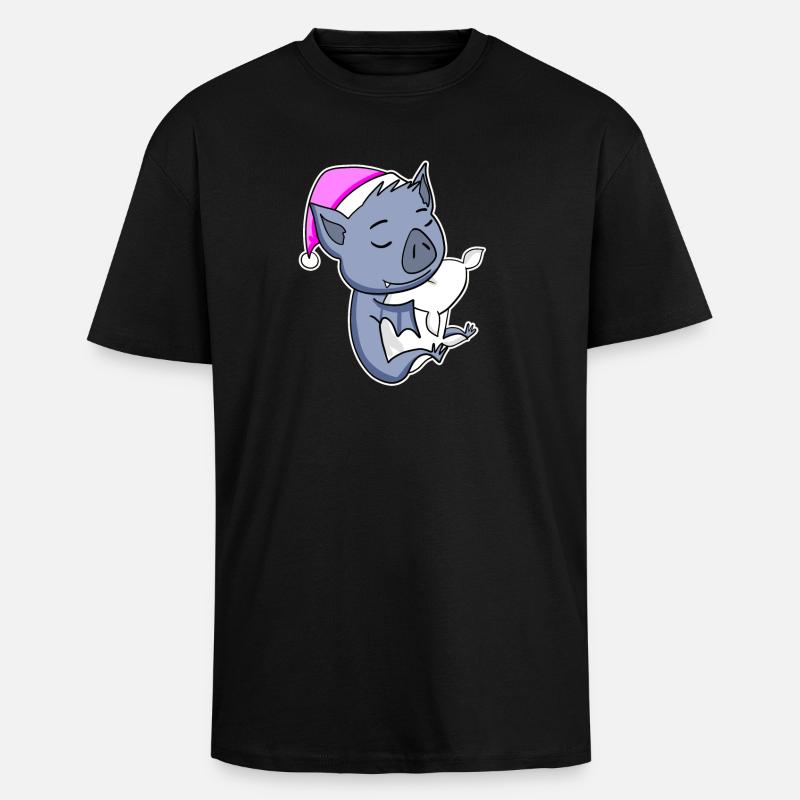 Fledermaus - Oversized Heavyweight Unisex T-Shirt - Schwarz