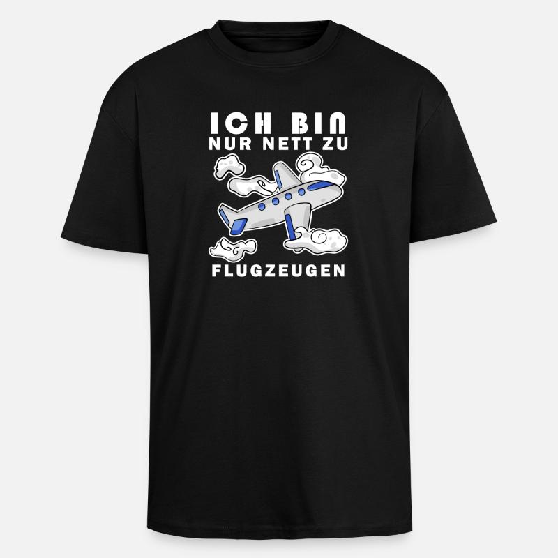 Flugzeug Spruch Geschenk - Oversized Heavyweight Unisex T-Shirt - Schwarz