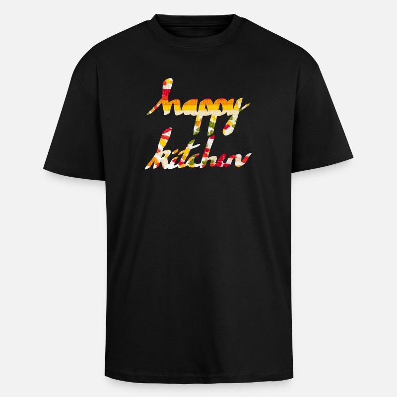 Cuisine heureuse - T-shirt unisexe oversize épais - noir