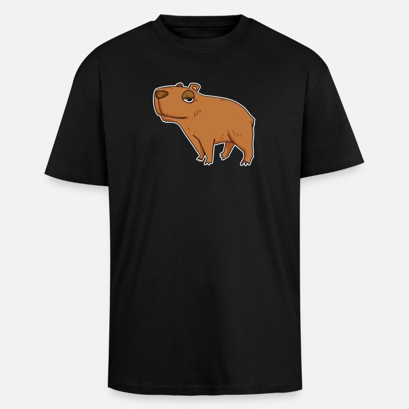 Capybara Capybara Gift - Unisex Oversized Heavyweight T-shirt - black