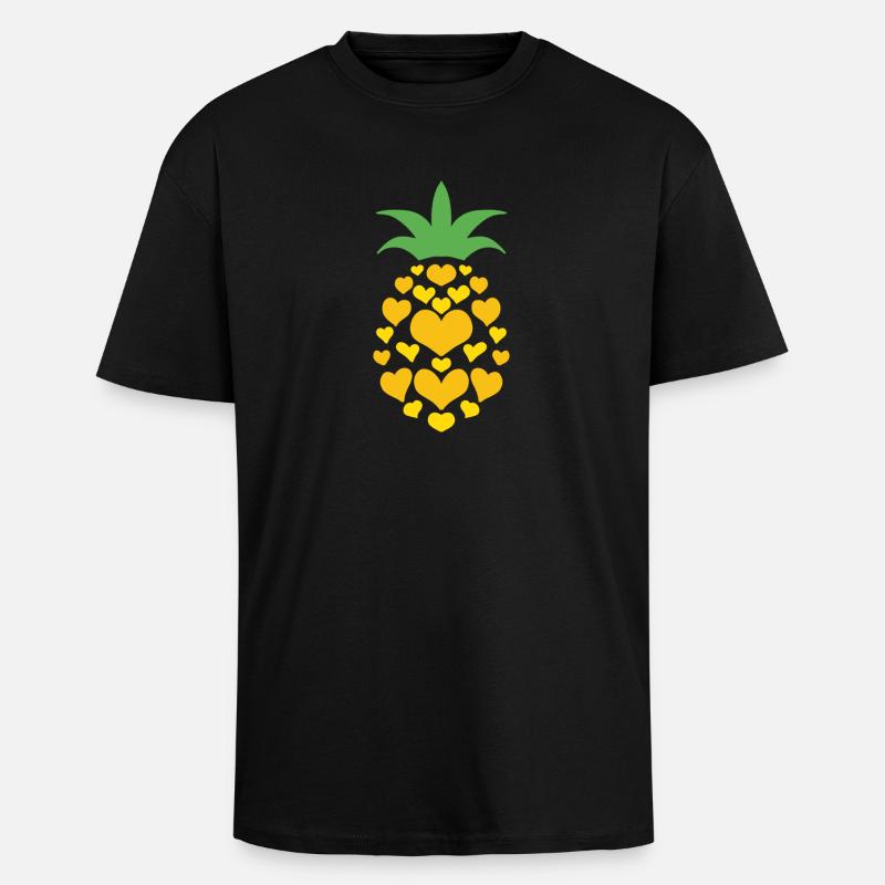 Cœur d’ananas - T-shirt unisexe oversize épais - noir