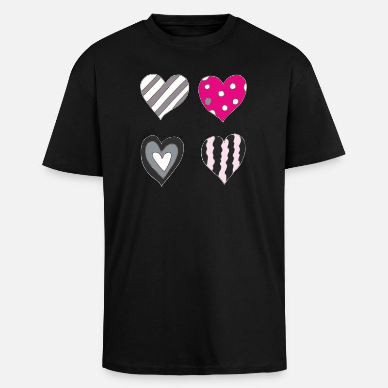 Heart Variation - Unisex Oversized Heavyweight T-shirt - black
