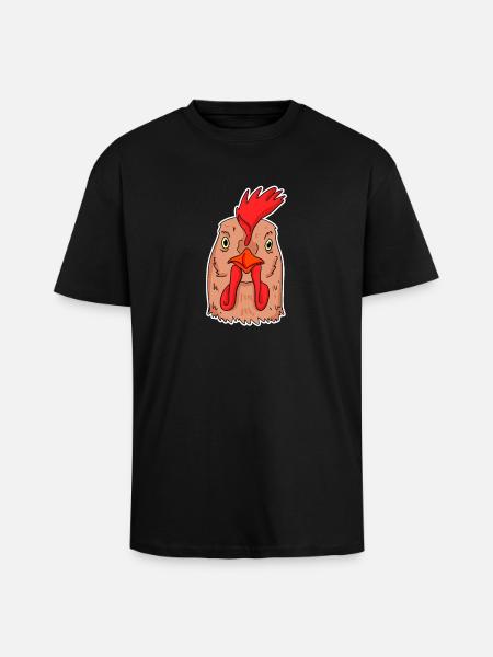 Chicken Head - Unisex Oversized Heavyweight T-shirt - black