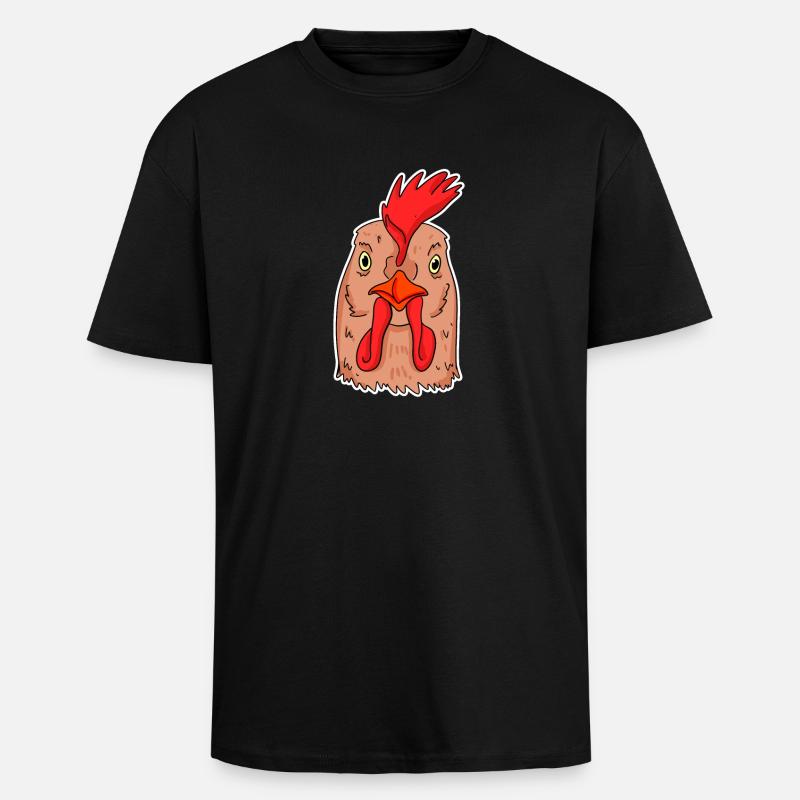 Chicken Head - Unisex Oversized Heavyweight T-shirt - black