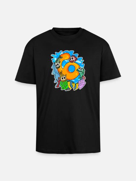 6 years fish - Unisex Oversized Heavyweight T-shirt - black