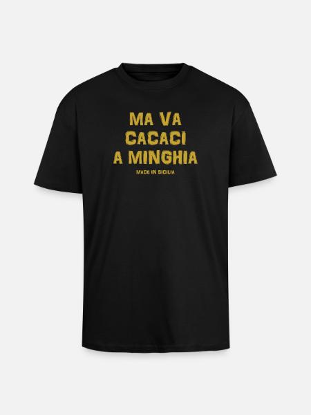 Sicilia t-shirt maglietta testo siciliano - T-shirt unisex oversize pesante - nero
