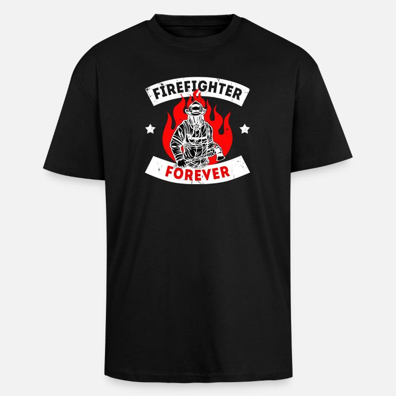 Déclaration des pompiers professionnels - T-shirt unisexe oversize épais - noir