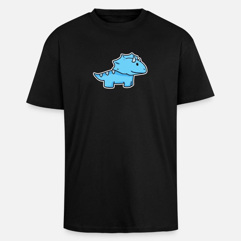 Dino Dinosaurier Blau - Oversized Heavyweight Unisex T-Shirt - Schwarz
