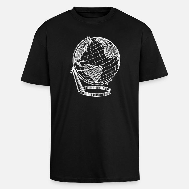perfekter Globus Weiß Reise Erde - Oversized Heavyweight Unisex T-Shirt - Schwarz