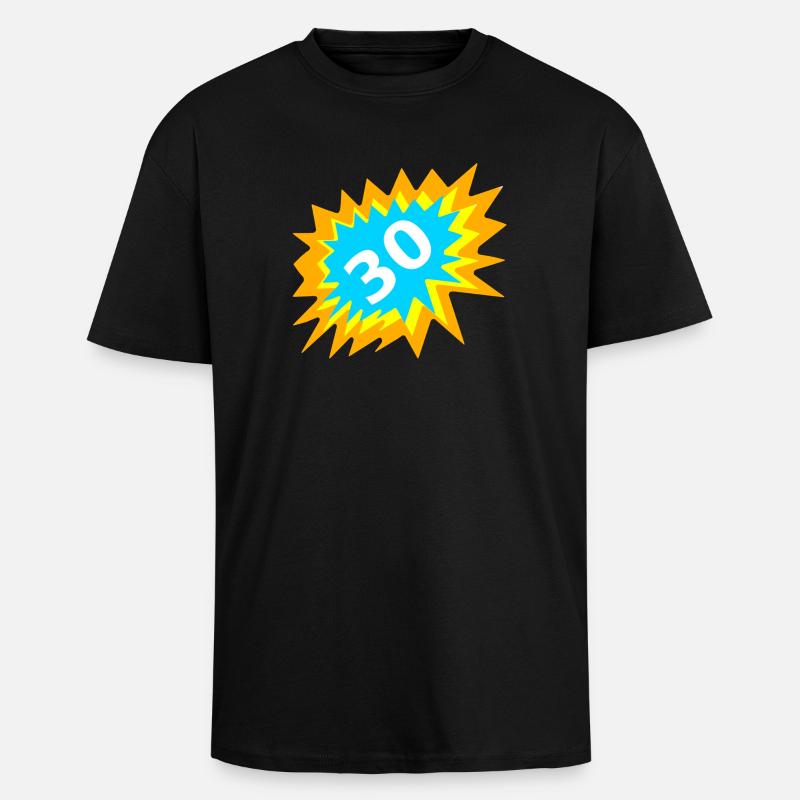 feiern, 30 bunt - Oversized Heavyweight Unisex T-Shirt - Schwarz