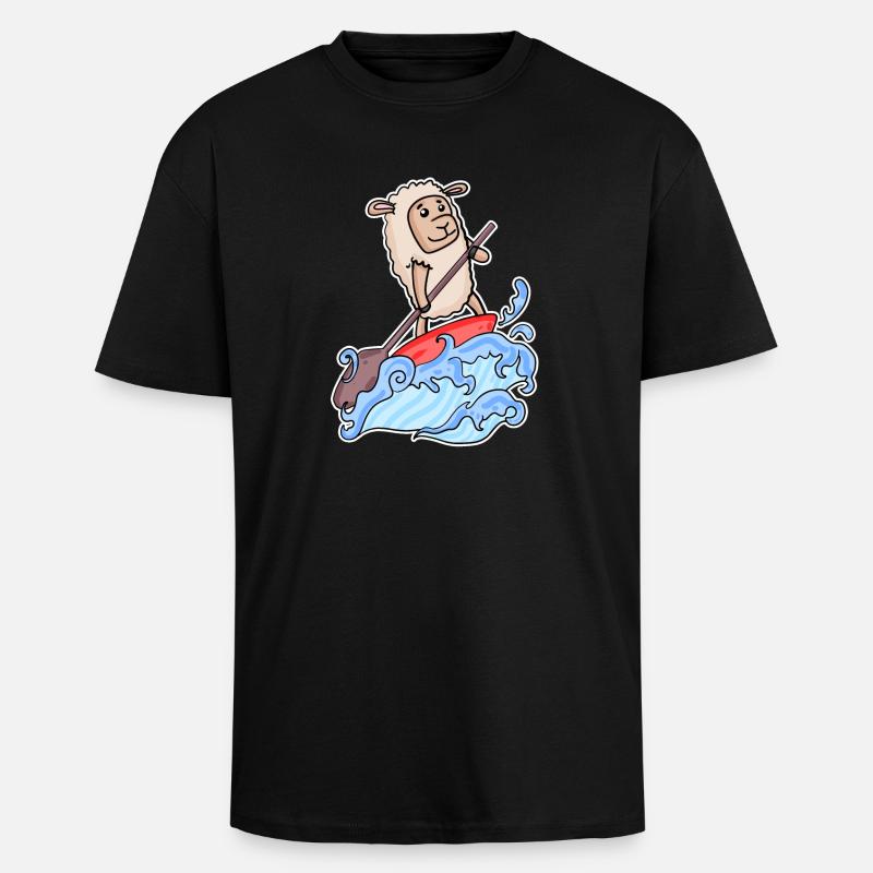 Stand Up Paddle Sheep - T-shirt unisexe oversize épais - noir