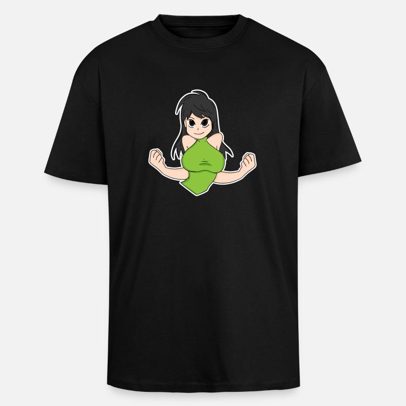 Anime - Oversized Heavyweight Unisex T-Shirt - Schwarz